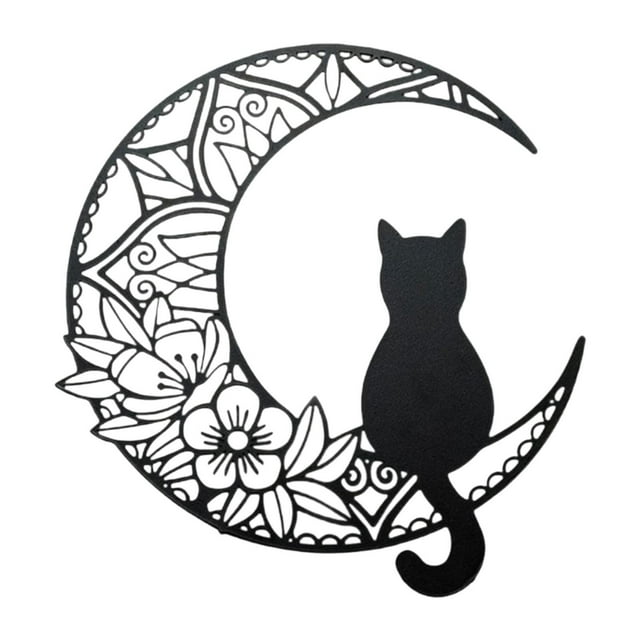 Adorno de pared de gato acrílico de 12 pulgadas con silueta decorativa para la vida familiar Estilo B