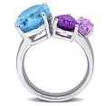 thumbnail image 6 of Everly Women's 10ct TGW Sky Blue Topaz Amethyst and Pink Amethyst Sterling Silver Open Ring, 6 of 10
