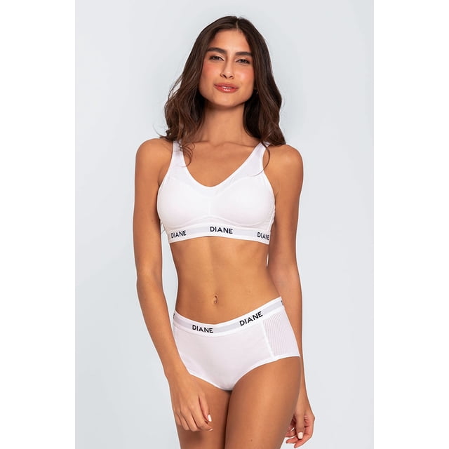 Panty Deportivo Diane & Geordi Colombia Cachetero Algodón Malla Blanco M 020071