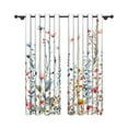 thumbnail image 6 of Aofoto Floral Curtains for Living Room 2 Panels Printed Pattern Curtain Grommet Spring Summer Watercolor Flowers/Leaves Window Drapes for Girls Bedroom, 52" W x 63" L, 6 of 6