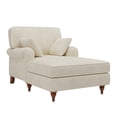 thumbnail image 3 of 40.5'' Modern Corduroy Fabric Oversized Chaise Lounge Chair with 2 Pillows for Living Room, Bedroom, Beige, 3 of 6