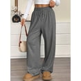 thumbnail image 4 of jinghuiyue Womens Sweatpants Wide Leg High Waisted Elastic Drawstring Baggy Straight Leg Casual Lounge Pants M, 4 of 5