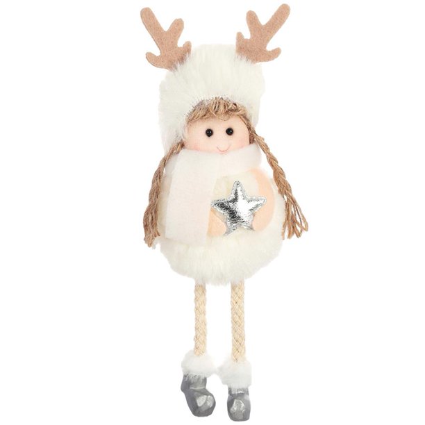 Estrella peluche pluma Ángel muñeca Navidad colgante adorno decoración niño regalo (blanco) Tmvgtek Para estrenar