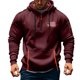 thumbnail image 1 of Sudadera con capucha para hombre, con estampado de bolsillo, media cremallera, cordón ajustable, informal, deportiva, de manga larga, blusa de poliéster, 1 of 5