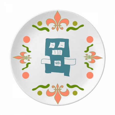 

Universe And Alien Blue Robot Flower Ceramics Plate Tableware Dinner Dish