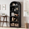 thumbnail image 4 of M optimized Bookcase 5 Shelf Arched Bookshelf 29.9"x11.9"x71.7" Tall Bookcase Farmhouse Display Storage Rack Wooden Bookshelves for Home Office, Living Room, 4 of 5