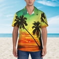 thumbnail image 5 of Palm Trees Beautiful Beach At Sunset Men's 3d Print Casual Button Down Shirts, Novelty Hawaiian Short Sleeves Xl, 5 of 8