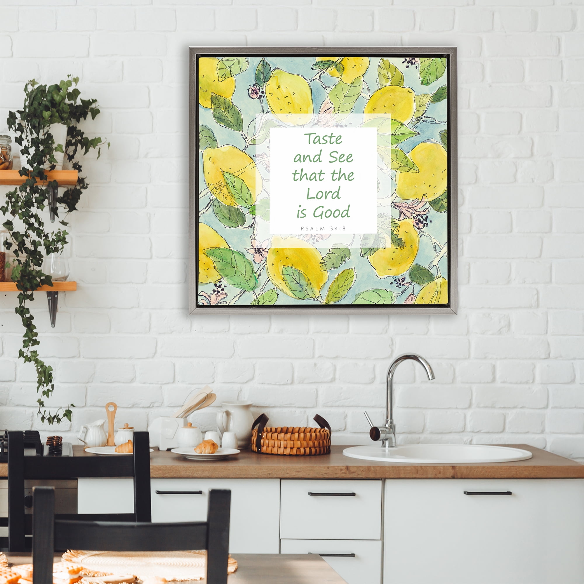 Stupell Industries Taste & See Lord Is Good Gray Framed Floater Canvas Wall Art, design by Lanie Loreth