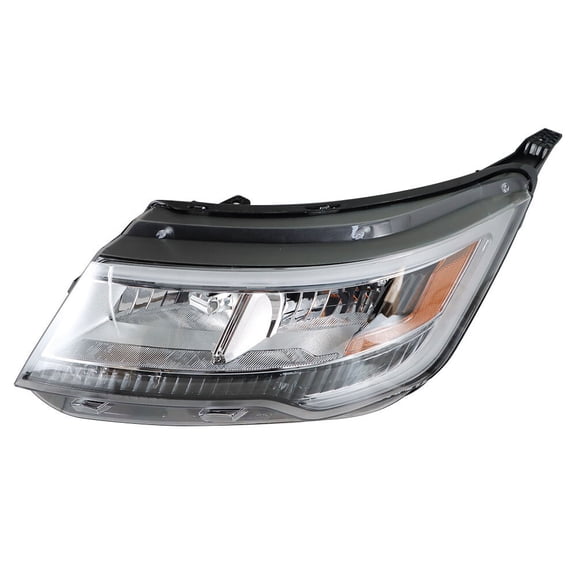 Left LH Fit For Ford Explorer 2016-19 Halogen W/LED DRL Headlight Chrome Housing
