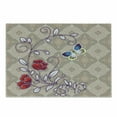 thumbnail image 1 of Batik Cutting Board, Flower Body with Curved Branch and Butterflies on Retro Background Graphic Print, Decorative Tempered Glass Cutting and Serving Board, Small Size, Multicolor, by Ambesonne, 1 of 1
