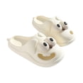 thumbnail image 3 of yotijay Big Eyed Dog Shaped Slippers Summer Casual Hole Shoes for Bathroom Birthday Gift White 36 to 37, 3 of 9