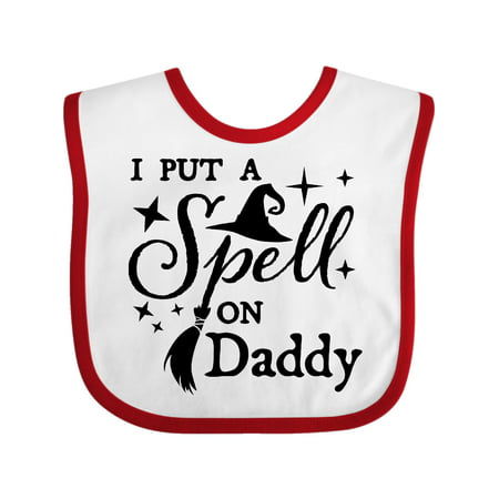 

Inktastic I Put a Spell on Daddy Witch Hat and Broom Gift Baby Boy or Baby Girl Bib