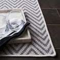 thumbnail image 6 of SAFAVIEH Martha Stewart Elana Chevron Machine Washable Indoor/Outdoor Area Rug, Blue/Creme, 5'5" x 7'7", 6 of 12