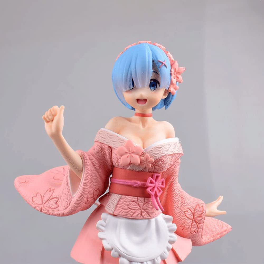 New Re:Zero Rem Sakura Image Ver. Character Anime Statue Figure Desktop Ornament Popular Decorations Fan Souvenirs Creative Gift Collection 23cm/9inch