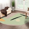 thumbnail image 6 of 11X11 Wool Rug, Green Color, Bed, Living room, Round Carpet, Geometric Carpet, Tufted Rugs, 6 of 7