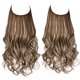 thumbnail image 1 of Zhuge Peluca larga ondulada con línea de tamaño ajustable transparente, pieza de cabello rizado, pieza de cabello secreto oculto para mujeres, sin clip, 22 pulgadas, D, 1 of 3