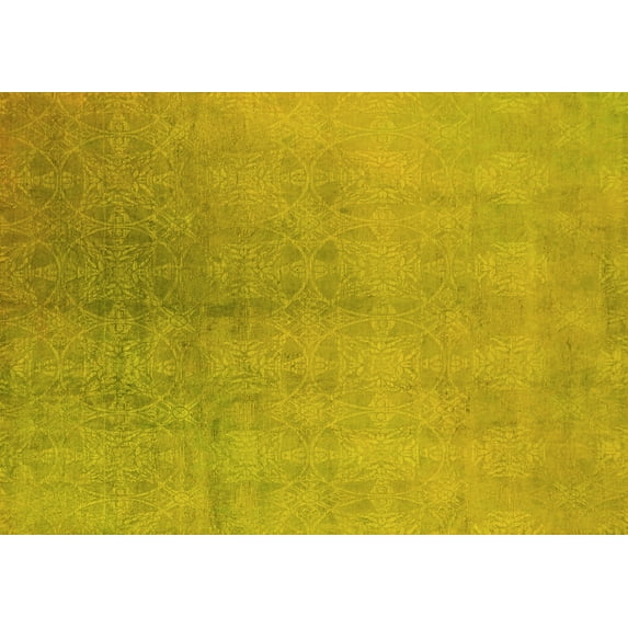 Ahgly Company Indoor Rectangle Oriental Yellow Industrial Area Rugs, 4' x 6'