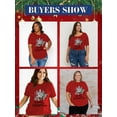 thumbnail image 3 of XCHQRTI Christmas Tree Shirt for Women Plus Size Tshirt Short Sleeve Graphic Top, 3 of 10