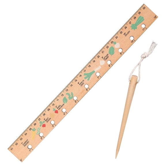 Garden Dibber Ruler with Holes | Wooden Planting Ruler, Seed Spacing Ruler, Sowing Depth Ruler for Accurate Planting and Spacing, Gardening Planting Tool Kit, Gardener Essentials