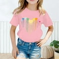 thumbnail image 3 of Toddler Girl Shirts 2t Round Neck Short Sleeve T Shirts Cartoon Print Casual Holidays Tops Girls' Tops, Tees & Blouses 12-14 Years, 3 of 5