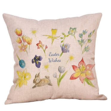 RKSTN Coussins de Pâques Nouvelle Taie d'Oreiller Chiffon Jute Taie d'Oreiller Housse de Coussin Douce pour Canapé Salon Extérieur, Housse Décorative