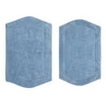 thumbnail image 4 of Home Weavers Waterford Collection 100% Cotton Non-Slip Bathroom Rug Set Machine Washable Bath rug-21"x34", Bathroom Rug- 24"x40", Blue Color 2 Piece Bath rug set, 4 of 8
