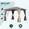 thumbnail image 5 of Yangming 10x12 FT Gazebo，Hardtop Gazebo Outdoor Canopy with Mosquito Netting and Curtains, 5 of 6