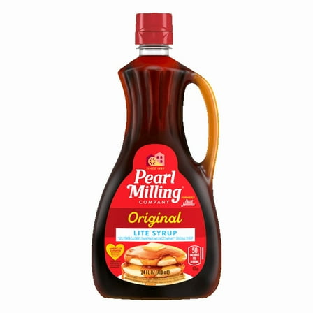 Pearl Milling Company Lite Pancake & Waffle Syrup Original, 24 fl oz Bottle, Pack of 4