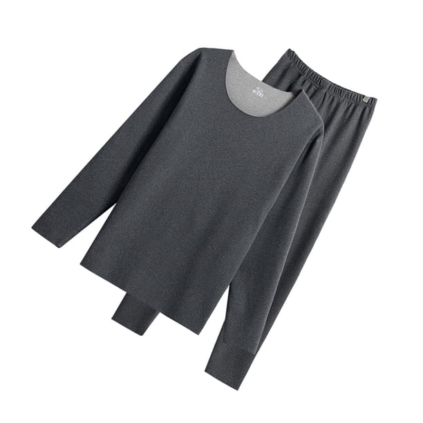 Qarigey Ropa interior térmica para hombre, capa base respetuosa con la piel, vestido cálido, ropa ajustada de invierno, ropa interior de otoño, conjuntos de ropa Gris>L NO1 Qarigey AP013689-01