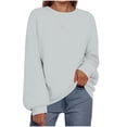 thumbnail image 5 of Chemises pour Femmes Col Rond Imprimé Manches Longues Colorblock Chandail Décontracté Ample, 5 of 5