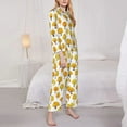 thumbnail image 3 of Honeii Qutumn Tree print Women's Pajama Sets Long Sleeve Button Down Sleepwear Nightwear Soft Pjs Lounge Sets-XX-Large, 3 of 7
