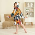 thumbnail image 4 of FORMRS Niños Bathrobe Unisex Hooded Robe Soft Plush Pajamas Sleepwear, Size 10-12T, Abstract Wavy, 4 of 7