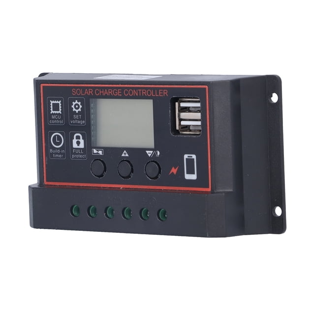 TOPINCN Régulateur de Pile Panneau, Contrôleur de Charge Intelligent Écran LCD pour Système d'Alimentation