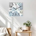 thumbnail image 3 of Navy Blue Teal Coastal Wooden Wall Clock Silent Non Ticking, Summer Beach Coral Shell Ocean Square Wall Clocks Battery Operated, Decor Clock for Home Office, Living Room, Kitchen, 10 Inch, 3 of 9