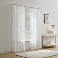 thumbnail image 4 of No. 918 Holly 2-pack Metallic Embroidery Christmas Sheer Rod Pocket Curtain Panel Pair, Silver, 37"W x 63"L (2 Panels), 4 of 7
