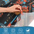 thumbnail image 3 of Yayeee Kitchen Curtains Tier Pair Light Filtering 27"x36" Rod Pocket Short Cafe Window Panel, Black Geometric, 3 of 7