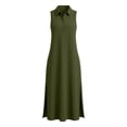 thumbnail image 6 of APEXFWDT Summer Casual Maxi Dress for Women V Neck Sleeveless Long Sundress Beach Vacation Dresses with Pockets,L,Army Green, 6 of 6