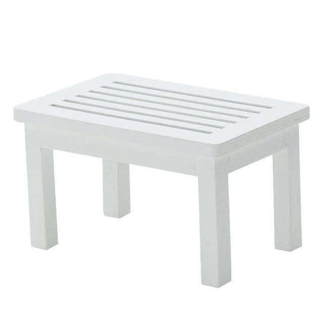 1 pieza de mesa de té de madera, modelo creativo de mesa de centro, minimueble decorativo (blanco)