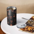 thumbnail image 3 of 20oz Coffee Tumblers Halloween Orange Spooky Faces Stainless Steel Vacuum Insulated Travel Tumbler Coffee Cups Mug with Lid and Straw with Cleaning Brush for Cold & Hot Drinks, 3 of 5