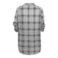 thumbnail image 4 of Patlollav Womens Dresses Casual Loose V Neck Buttons Plaid Print Long Sleeve Pockets Mini Shirt Dress, 4 of 6
