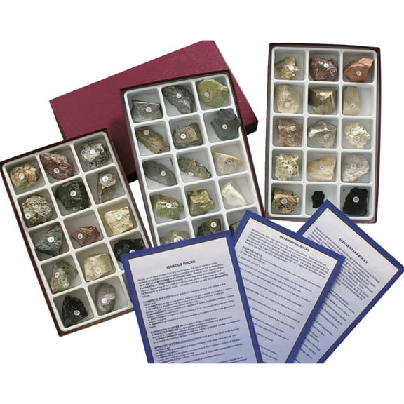 Frey Scientific Sedimentary, Metamorphic, and Igneous Rock Collection - Set of 45