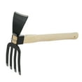 thumbnail image 1 of Dual-Purpose Hoe With Short Wooden Handle, Handheld Garden Tool 2 in 1 Rake and Hoe, Great for Loosening or Weeding Soil, 1 of 7