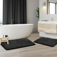 thumbnail image 5 of Nestl Set of 2 Absorbent Memory Foam Bath Mat Bathroom Rugs, Black, Large Size 20"x32" Small Size 17”x24”, 5 of 8