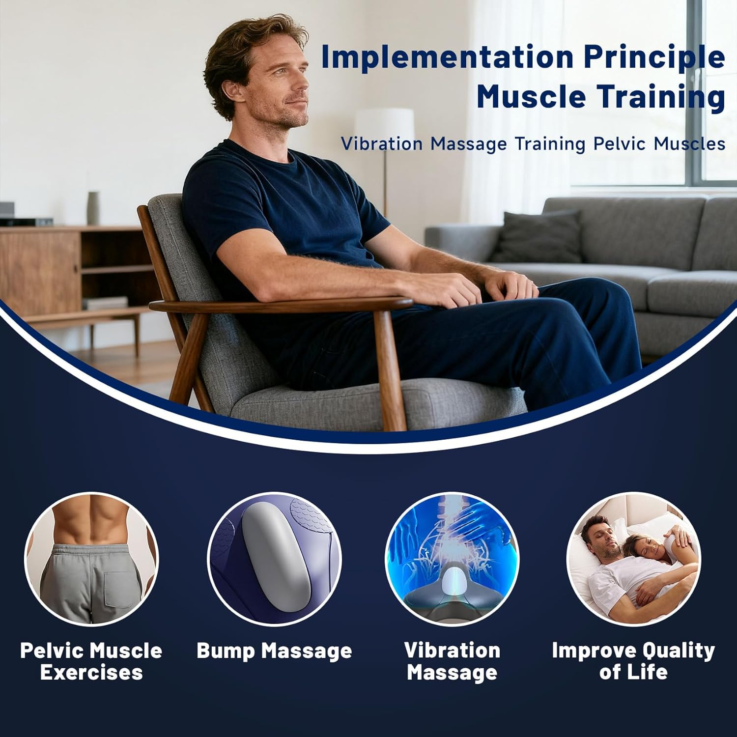 Masseur/entraîneur Du Plancher Pelvien Pour Hommes - 4 Modes De Vibration, Rechargeable USB-C, Discret Et Portable - 11