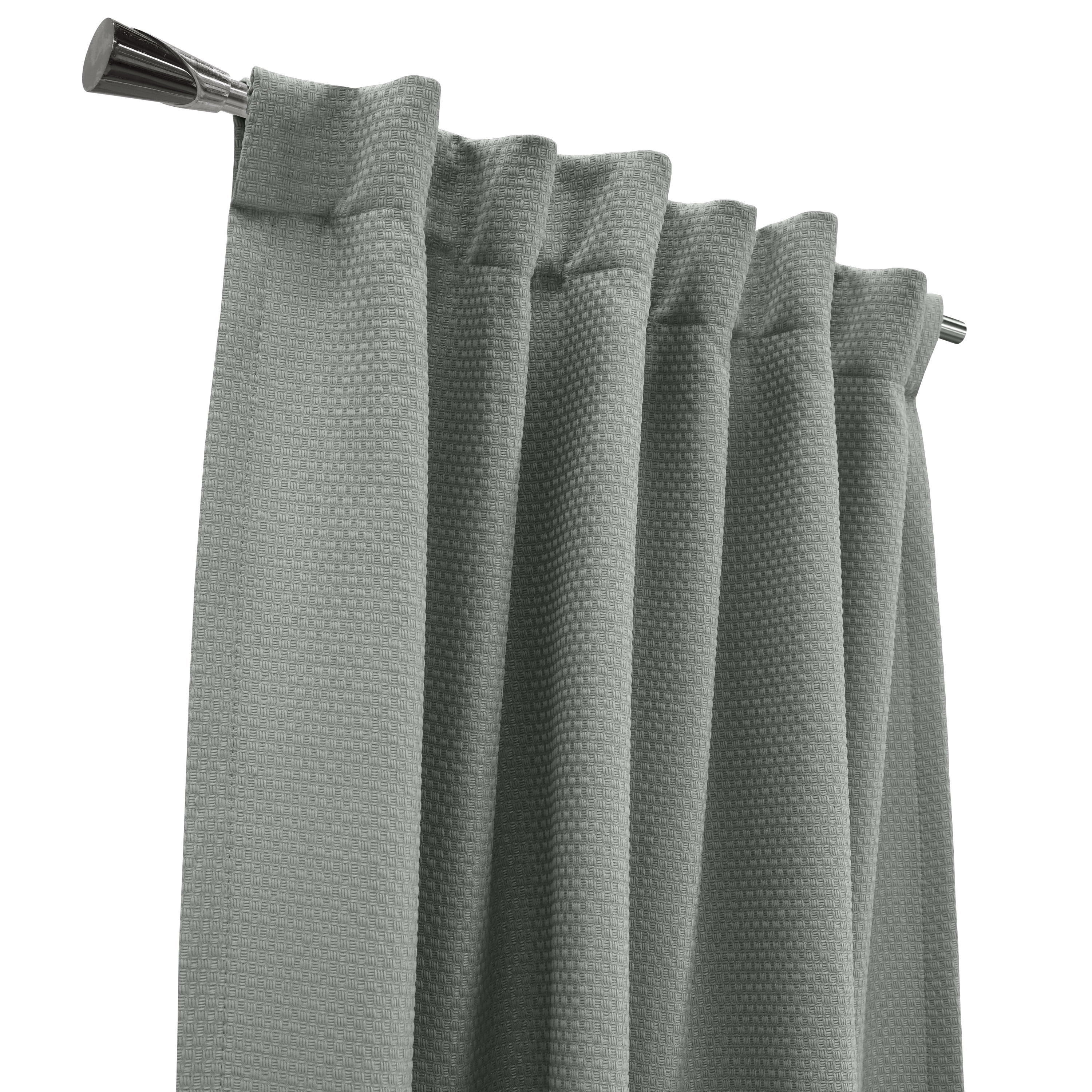 Brasilia Room Darkening Dual Header Curtain Panel 52" x 108" in Silver
