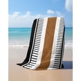 thumbnail image 4 of Modern Brown Black Beach Towels Oversized Super Absorbent, Boho Contemporary Geometric Striped Lightweight Bath Towel Quick Dry Sets For Bathroom/Pool/Rv Camping/Beach Play/Gym Room/Picnic 23"x47", 4 of 8
