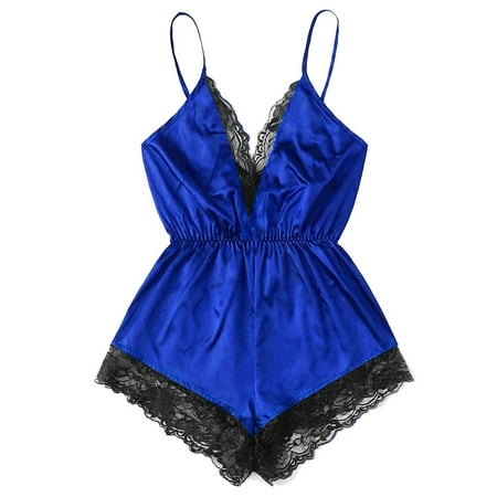 

Follure Underwear For Women Fashion Women Sexy Lingerie Girl V-neck Lace Splice Bodysuit Sleepwear Bodydoll