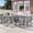 Gray, variant on U-HOMY 9-Piece Outdoor Dining Set for 8, Textilene Chairs, Square Table, Umbrella Hole, Weatherproof, Blue/Brown/Gray