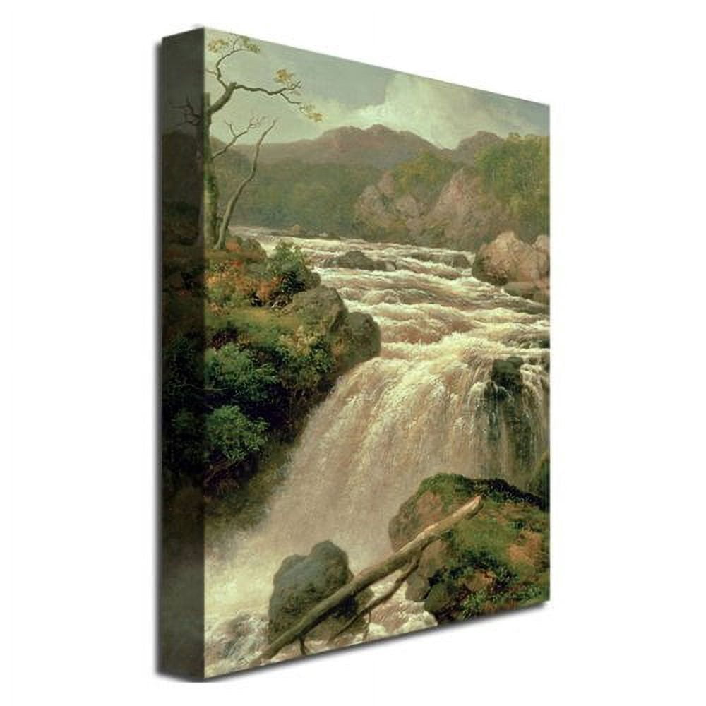 Trademark Art "Waterfall on River Neath Wales" Canvas Art by James Smith