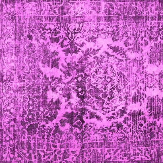Ahgly Company Indoor Square Abstract Pink Contemporary Area Rugs, 5' Square
